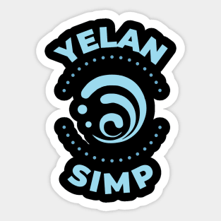 Genshin Impact Yelan simp typography by Morcaworks Sticker